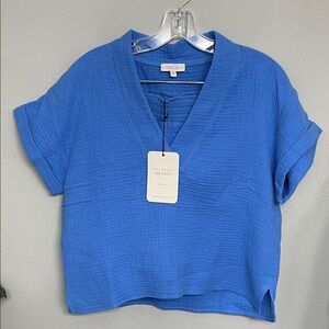 NWT S’edge Blue Cotton Gauze Short Set XS